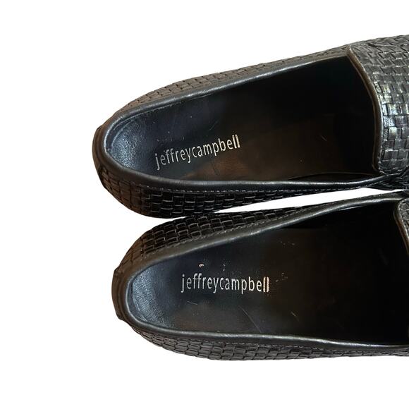 Jeffrey Campbell Black Woven Leather Loafers Sise Womens 8 - Picture 4 of 8